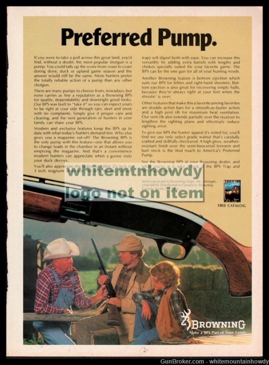 1980 BROWNING BPS Shotgun Vintage PRINT AD-img-0