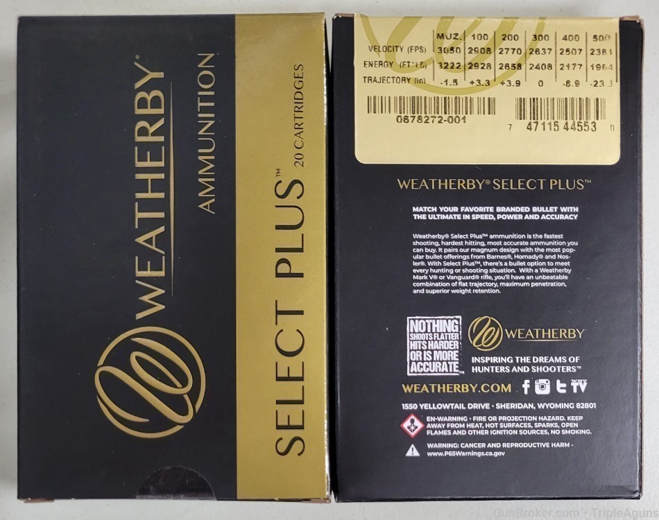 Weatherby Select Plus 6.5-300 Weatherby mag 156gr elite hunter lot of 200rd-img-1
