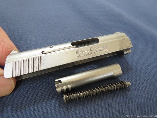 Bauer .25 cal Pistol Slide with Extractor + Barrel & Recoil Assembly-img-2