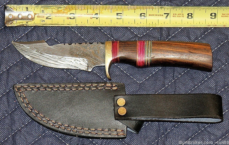 HANDMADE CUSTOM HUNTING KNIFE DAMASCUS STEEL SK3907-img-1