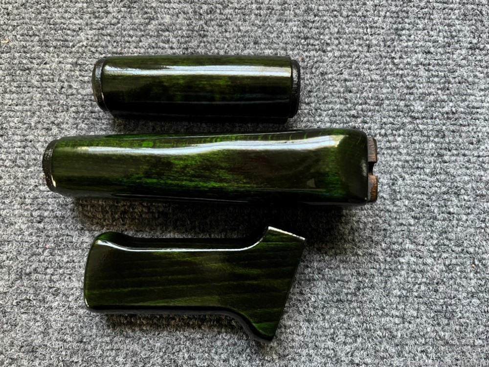 Dark Guard Green Solid Wood AK Handguards + Pistol Grip Set-img-4