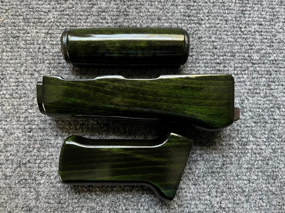 Dark Guard Green Solid Wood AK Handguards + Pistol Grip Set-img-0