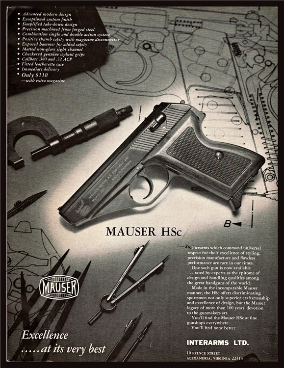 1971 MAUSER HScPistol PRINT AD Old Gun Advertising-img-0