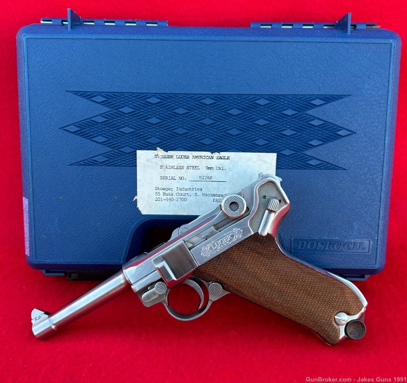 Stoeger American Eagle Luger P-08 9MM Stainless 4" Semi Pistol UNFIRED NEW-img-0