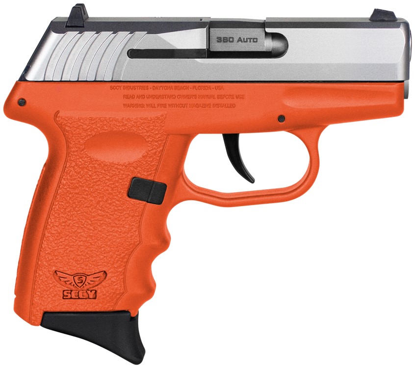 SCCY Industries CPX-3 380 ACP 3.10 Orange/Stainless Pistol-img-0