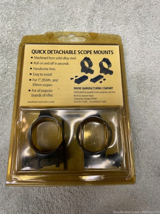 Vintage classic Warne quick detach scope rings-img-0