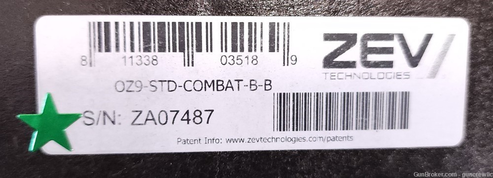 Zev Technologies OZ9-STD-COMBAT-B-B OZ-9 9mm Black OR Layayaway-img-7