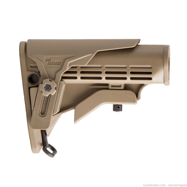 IMI DEFENSE M4 ENHANCED STOCK WITH POLYMER CHEEK REST, FDE, FREE SHIPPING-img-0