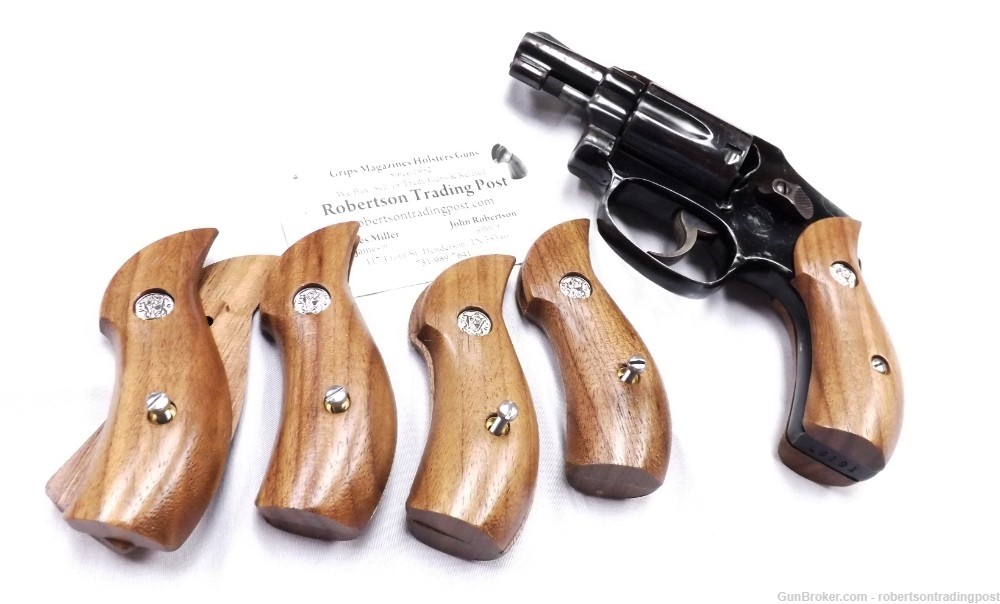 Herretts Walnut Grips Smith & Wesson 40 42 Centennial Revolvers High Horn-img-10