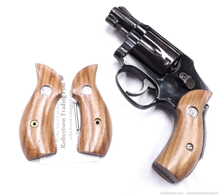 Herretts Walnut Grips Smith & Wesson 40 42 Centennial Revolvers High Horn-img-0