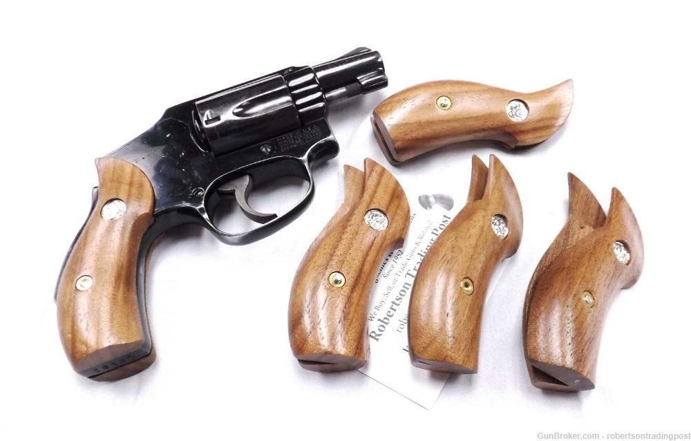 Herretts Walnut Grips Smith & Wesson 40 42 Centennial Revolvers High Horn-img-9