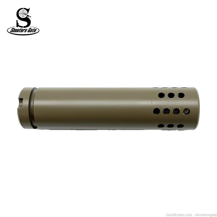AK 47 14X1MM left hand, round ports muzzle device, 3.5'', FDE, shootersgate-img-0