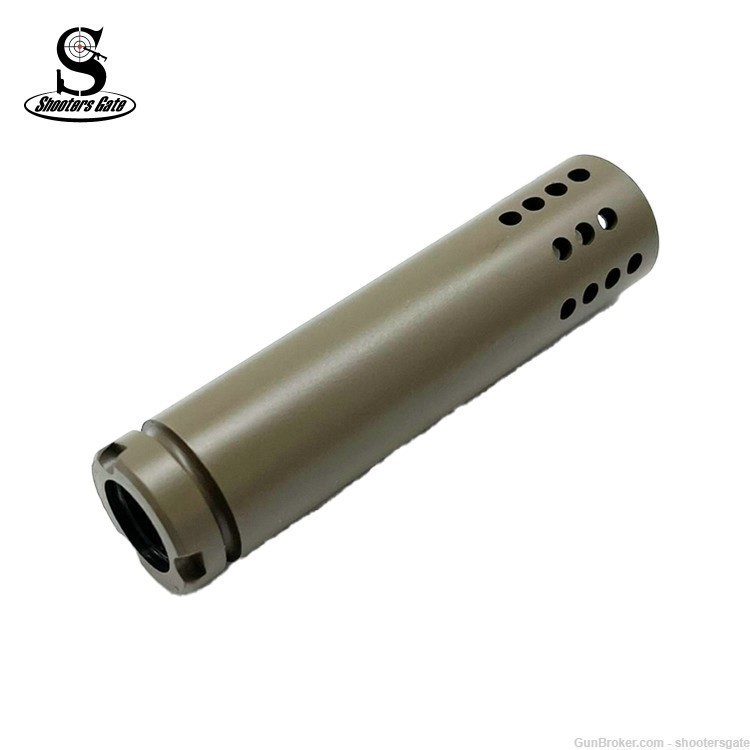 AK 47 14X1MM left hand, round ports muzzle device, 3.5'', FDE, shootersgate-img-2