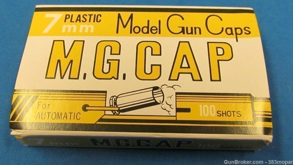 (1) Box of 100 shots of 7mm MGC Model Gun Caps for Automatics Thompson MP40-img-3