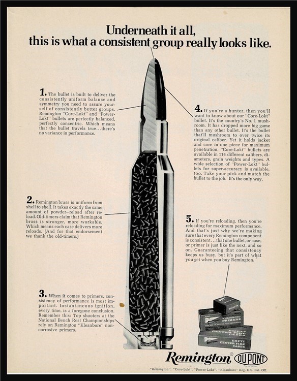 1970 REMINGTON Ammunition Bullet Cutaway View Vintage PRINT AD-img-0