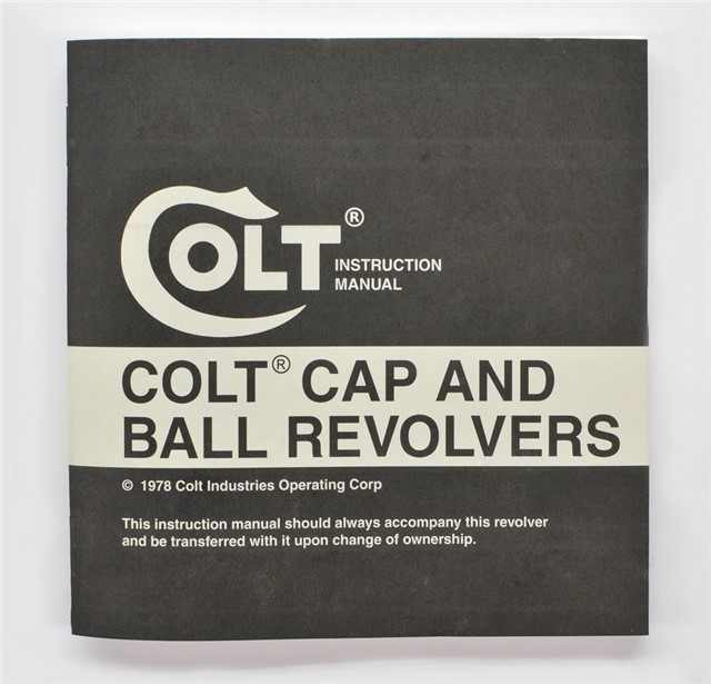 Colt Cap And Ball Revolvers Manual, And More. 1978-img-1
