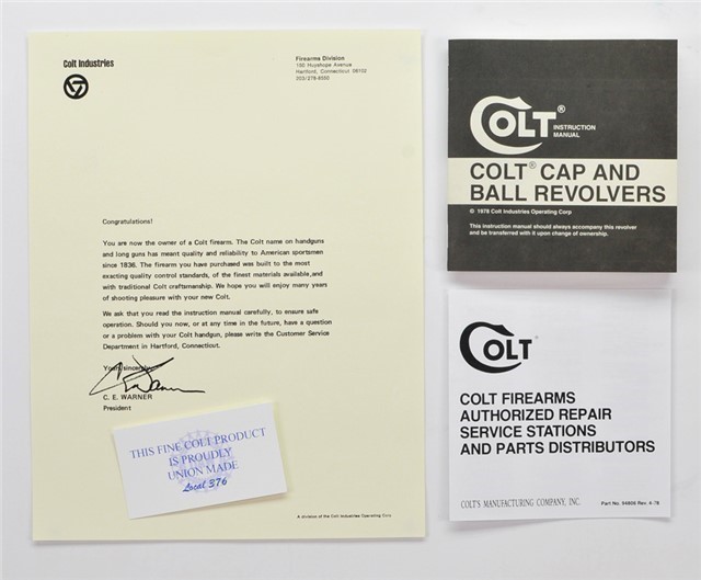 Colt Cap And Ball Revolvers Manual, And More. 1978-img-0