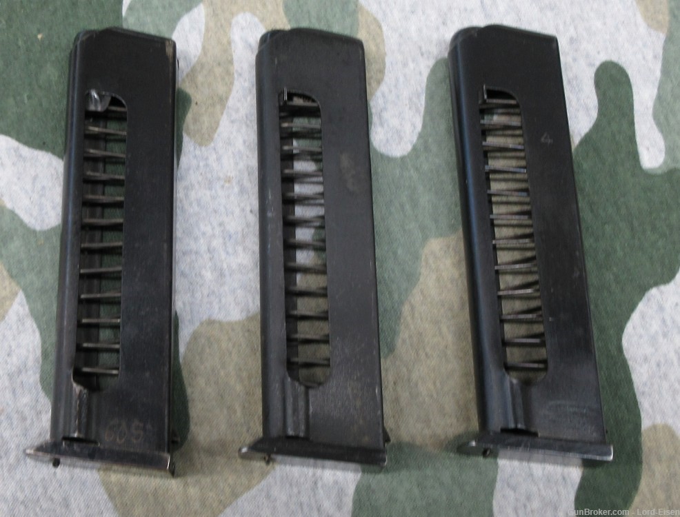 Lot of 3 East German Makarov Pistol 8rd Magazines 9x18mm -img-0
