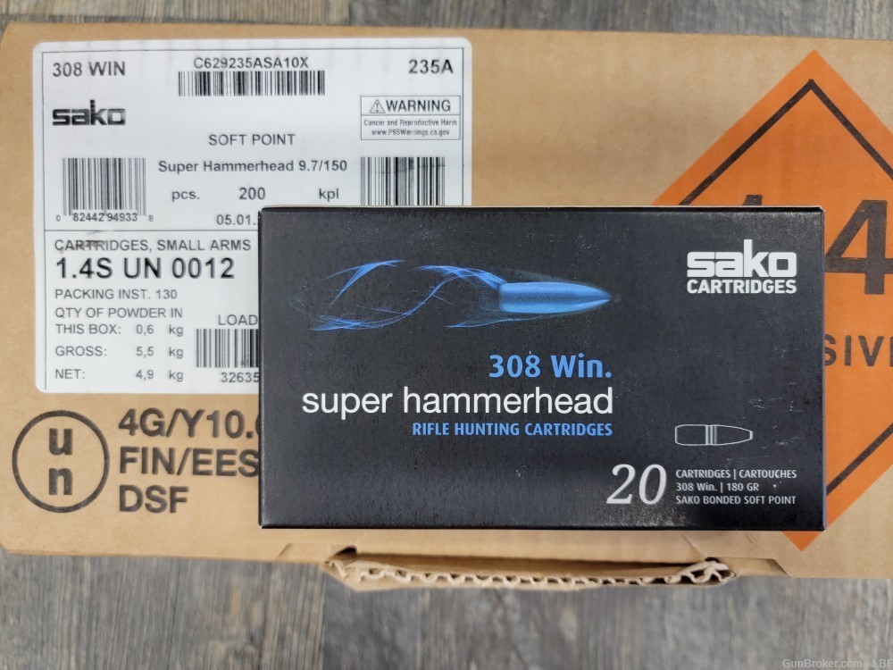 Sako Super Hammerhead .308 Win. 180 grain LOT of 200-img-1