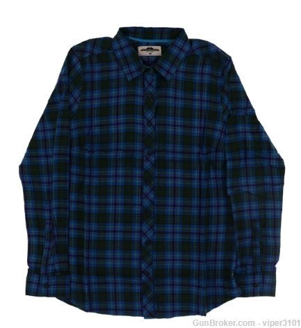 Podium Ladies L/S Flannel Shirt Blue Green - Medium-img-0