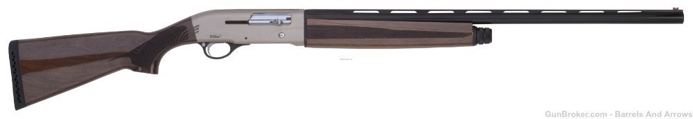 TriStar 97030 Raptor Semi Auto Shotgun 12 Ga 28" Wood Stk Silver Receiver-img-0