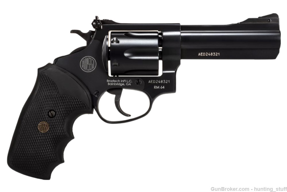 Rossi 2RM641 RM64 357 Mag 6 Shot 4" BBL Black Textured Rubber Grip-img-0