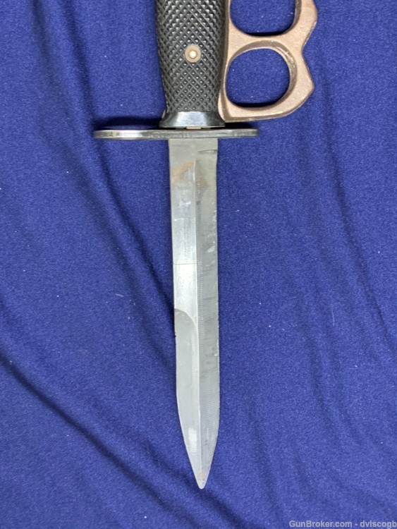 US Military M7 M-16 Brass Knuckle Trench Knife Bayonet + Scabbard-img-3