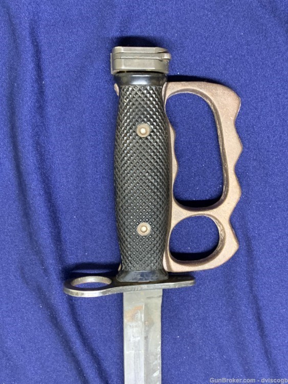US Military M7 M-16 Brass Knuckle Trench Knife Bayonet + Scabbard-img-4