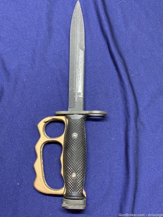 US Military M7 M-16 Brass Knuckle Trench Knife Bayonet + Scabbard-img-4