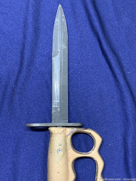 US Military M7 M-16 Brass Knuckle Trench Knife Bayonet + Scabbard-img-5