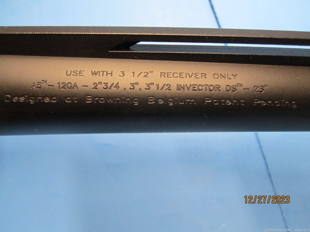 Browning A5 Shotgun Barrel 26" - 12 Ga  3-1/2" - Post 2012 W/ Choke Tube-img-1