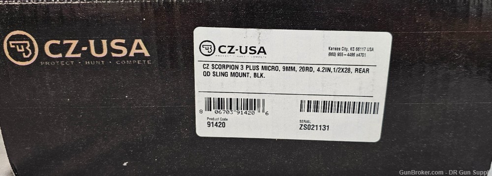 CZ USA Scorpion 3 Plus 9MM 4.2" 20RD 91420 3+ Micro Threaded NO CC FEE!-img-3