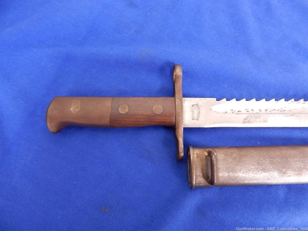 WWI WW1 Swiss Schmidt Rubin Sawback Bayonet with Scabbard-img-1