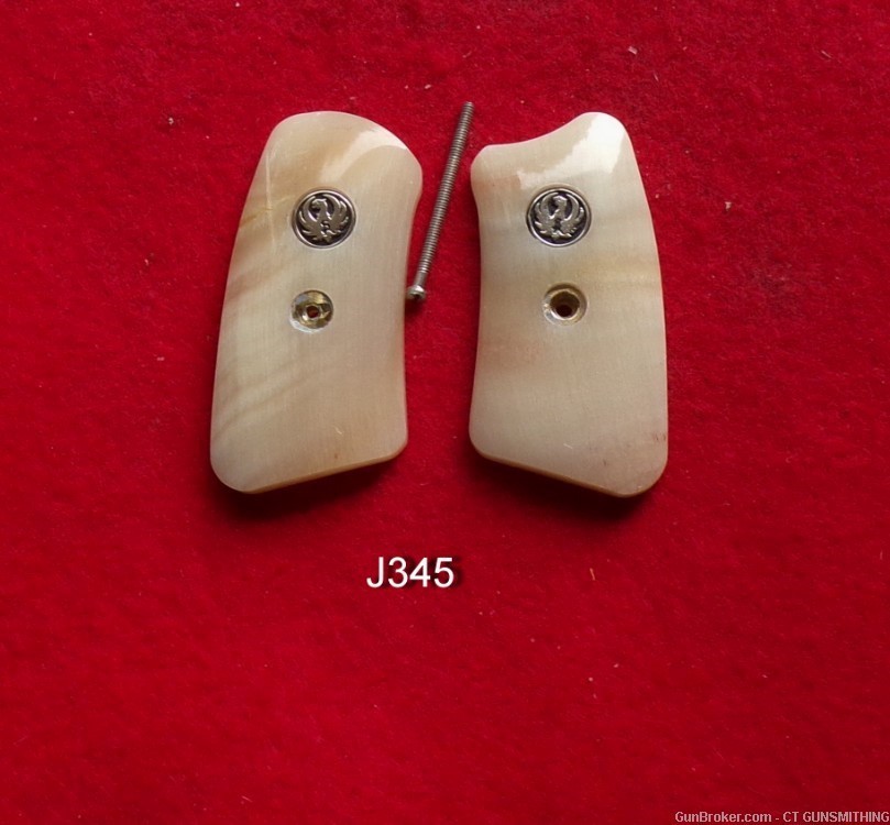 Exceptional Pair of Ram Horn Grip Inserts w/Mdlns for Ruger SP101-img-0