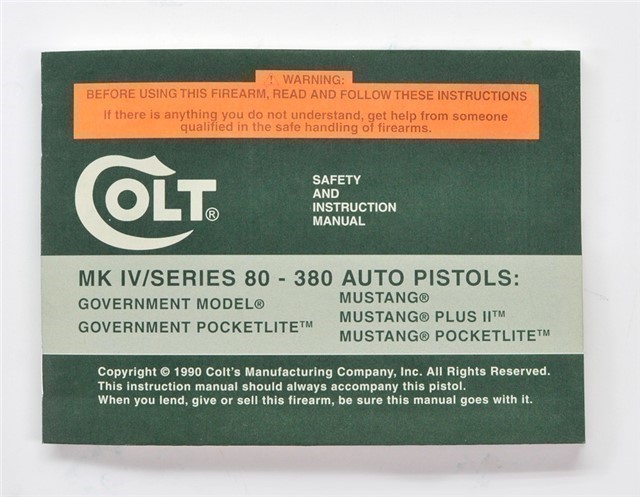 Colt Gov't Model MK IV/Series 80 Manual Plus.1990-img-1