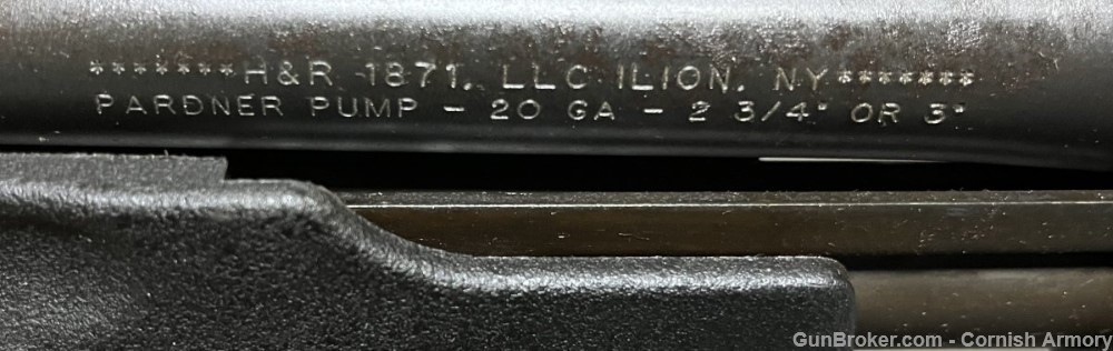 Harrington & Richardson H&R 1871 Pardner Pump 20 gauge 20" barrel 3" mag-img-2