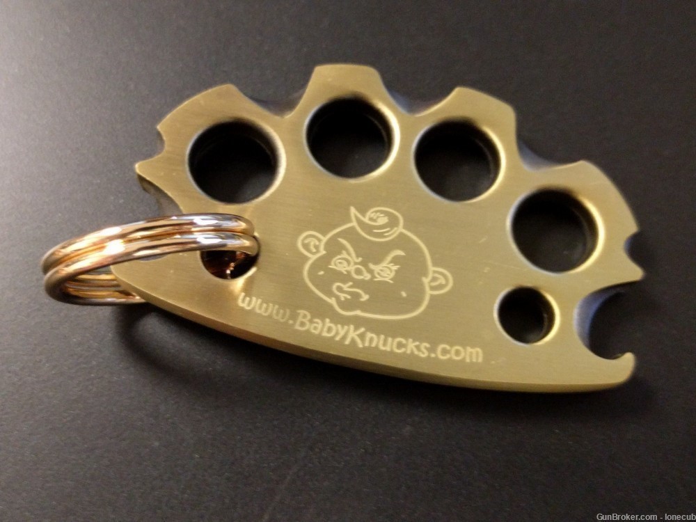 BabyKnucks Antique Brass or Brushed Chrome Knuckles charm key ring novelty-img-1