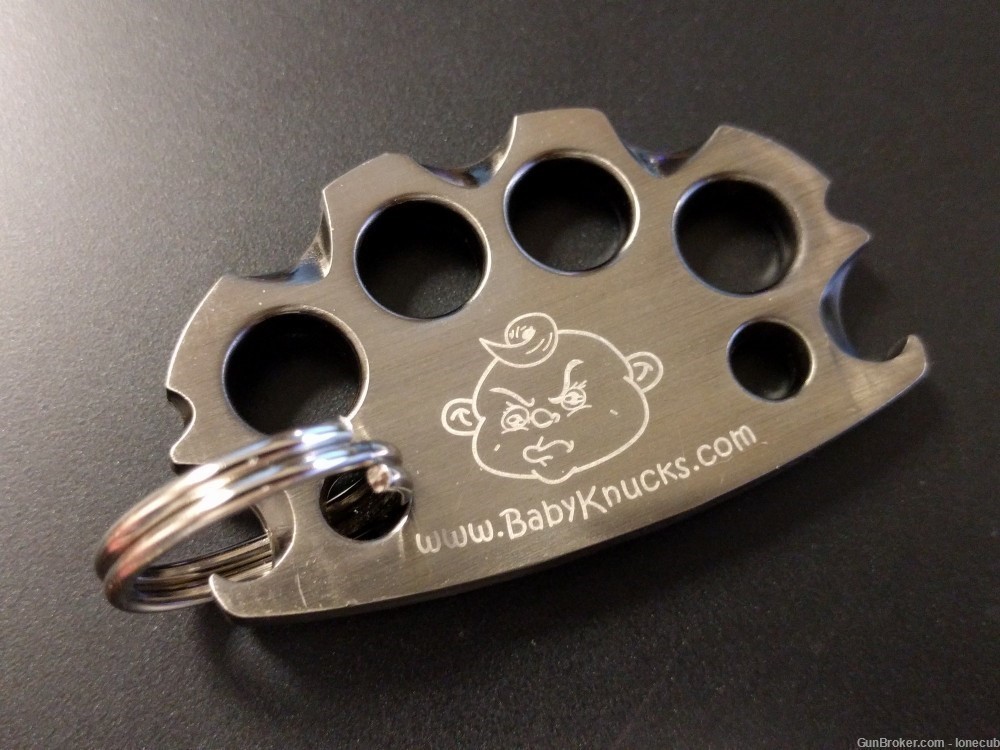 BabyKnucks Antique Brass or Brushed Chrome Knuckles charm key ring novelty-img-3