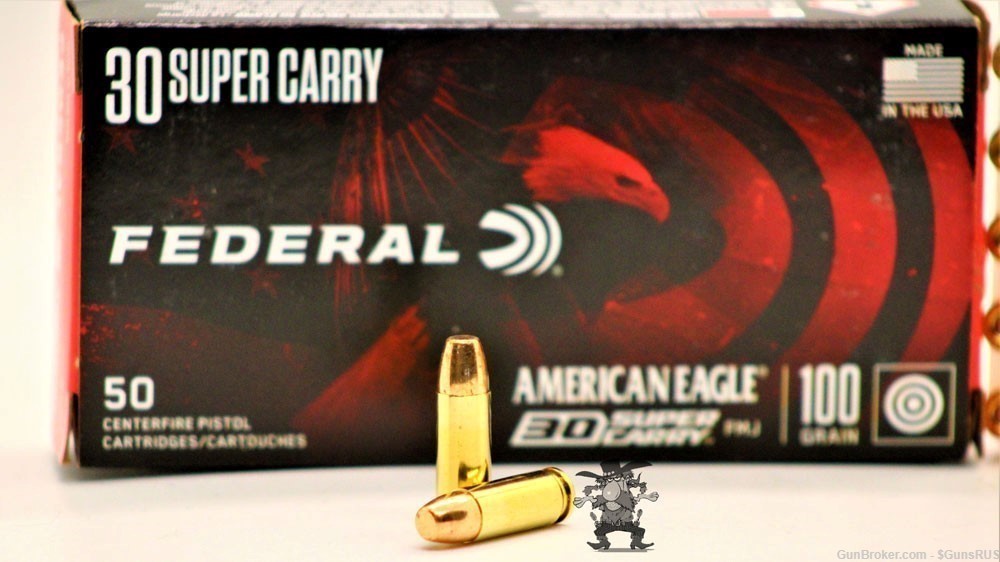 30 Carry FEDERAL American Eagle 30 Super Carry 100 Grain FMJ Brass 50 RDS-img-2