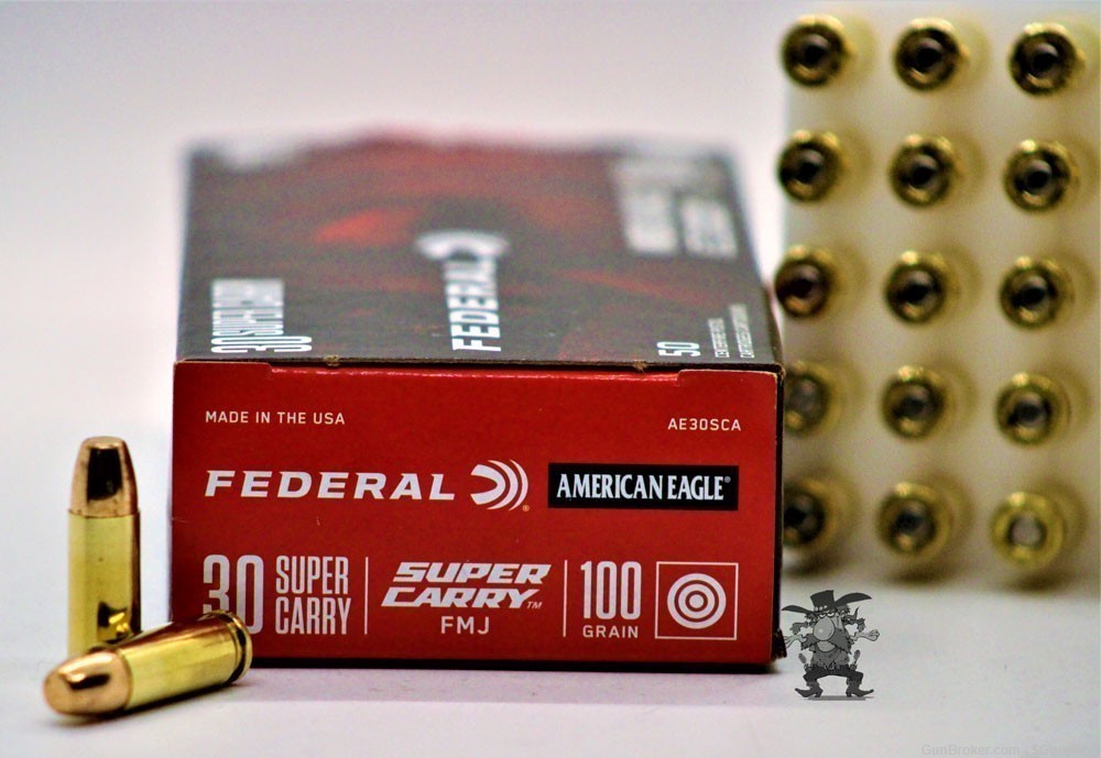 30 Carry FEDERAL American Eagle 30 Super Carry 100 Grain FMJ Brass 50 RDS-img-1