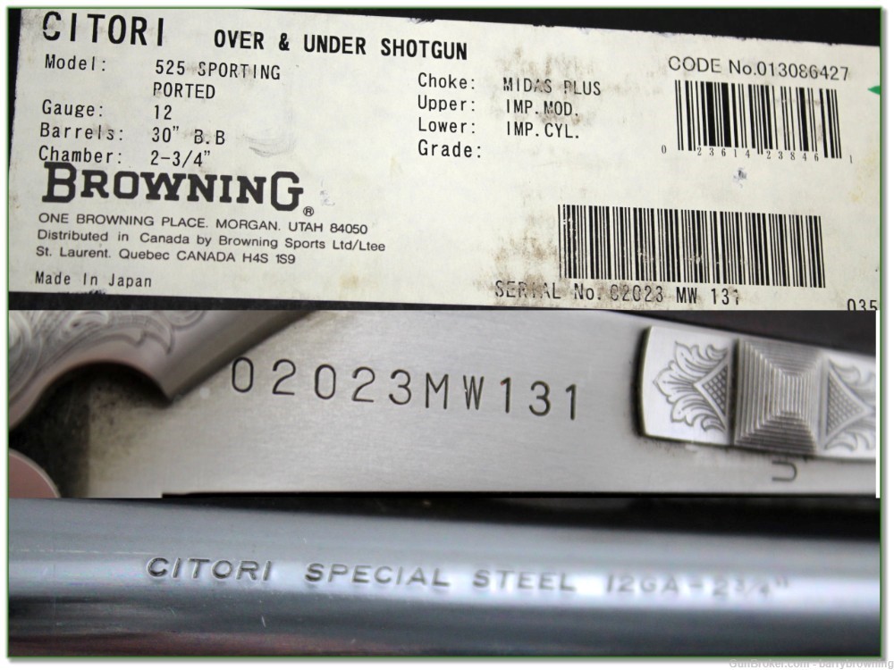 Browning Citori 525 Sporting 12 Ga 30in barrels used-img-3