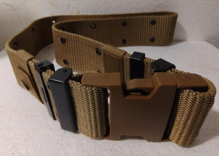 Recent Light Tropical OD Green US Military MOLLE Web Belt Size 38 Excellent-img-0