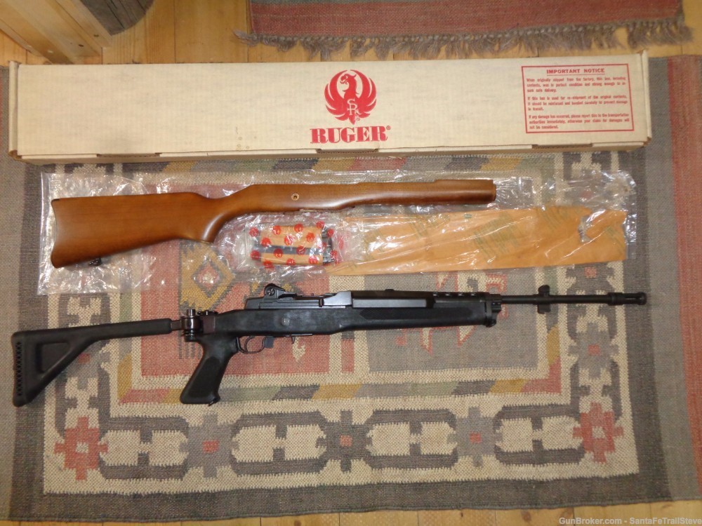 RUGER MINI-14 GB, New in Box, Free Choate Folding Stock, 12 Mags, FREE SHIP-img-0