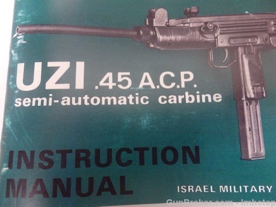 UZI .45 ACP Carbine IMI Owner Manual Bitcoin-img-0