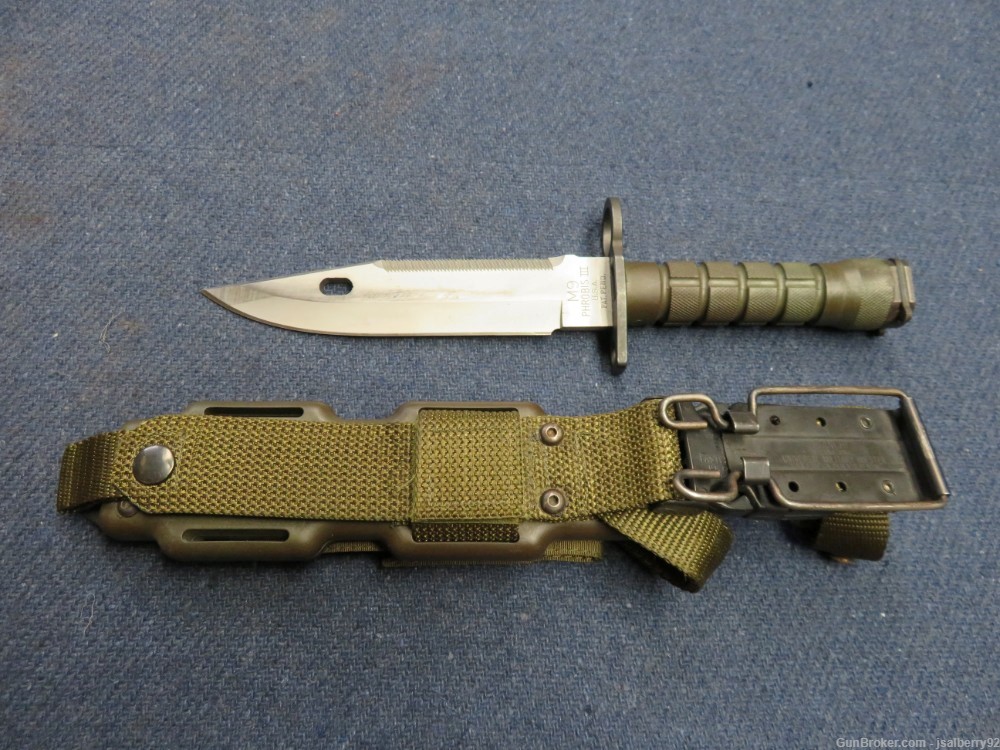 US MILITARY M9 BAYONET FOR M16 RIFLE / M4 CARBINE-PHROBIS III-EXCELLENT-img-4