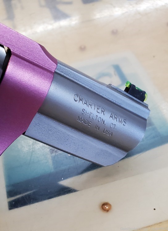 Charter Arms Rosie 38spl 2.2” barrel Revolver HiViz sight Pink Anodized -img-8