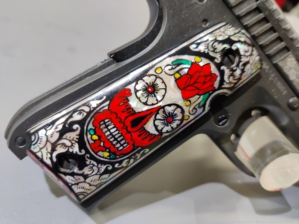 ARMSCOR 1911 BABY ROCK ENGRAVED ARMSCOR DAY OF THE DEAD DOTD-img-2