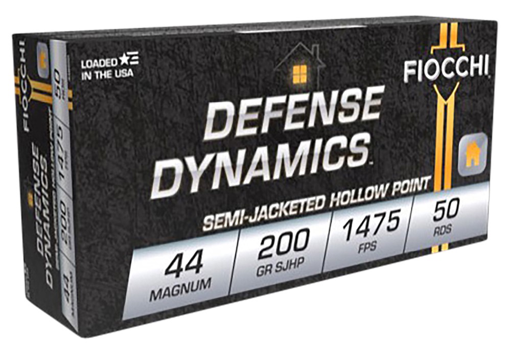 Fiocchi Defense Dynamics 44 Rem Mag 200 gr Semi Jacketed Hollow Point 50 Pe-img-0