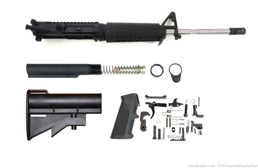 CAR-15 5.56mm 16" Match Grade Complete Carbine Parts Kit w/ 416R Stainless -img-1