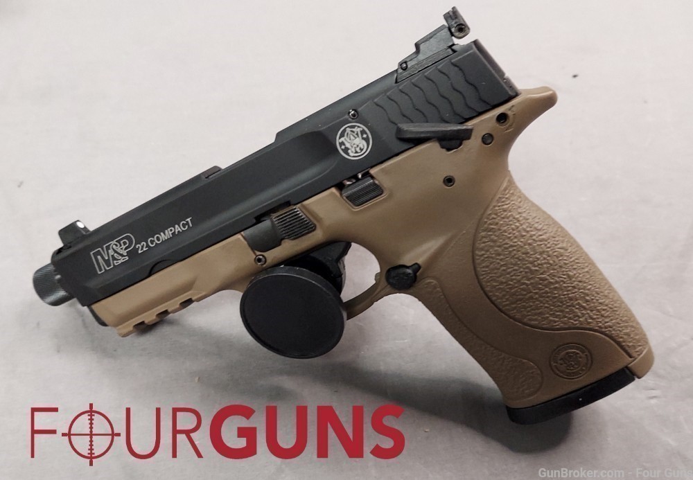 Smith & Wesson M&P22 Compact .22LR FDE Semi-Auto Pistol Suppressor Ready-img-0